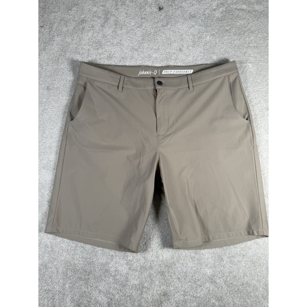 Johnnie-O Prep-Formance Cross Country Performance Shorts Golf Mens 38 Taupe 9.5"